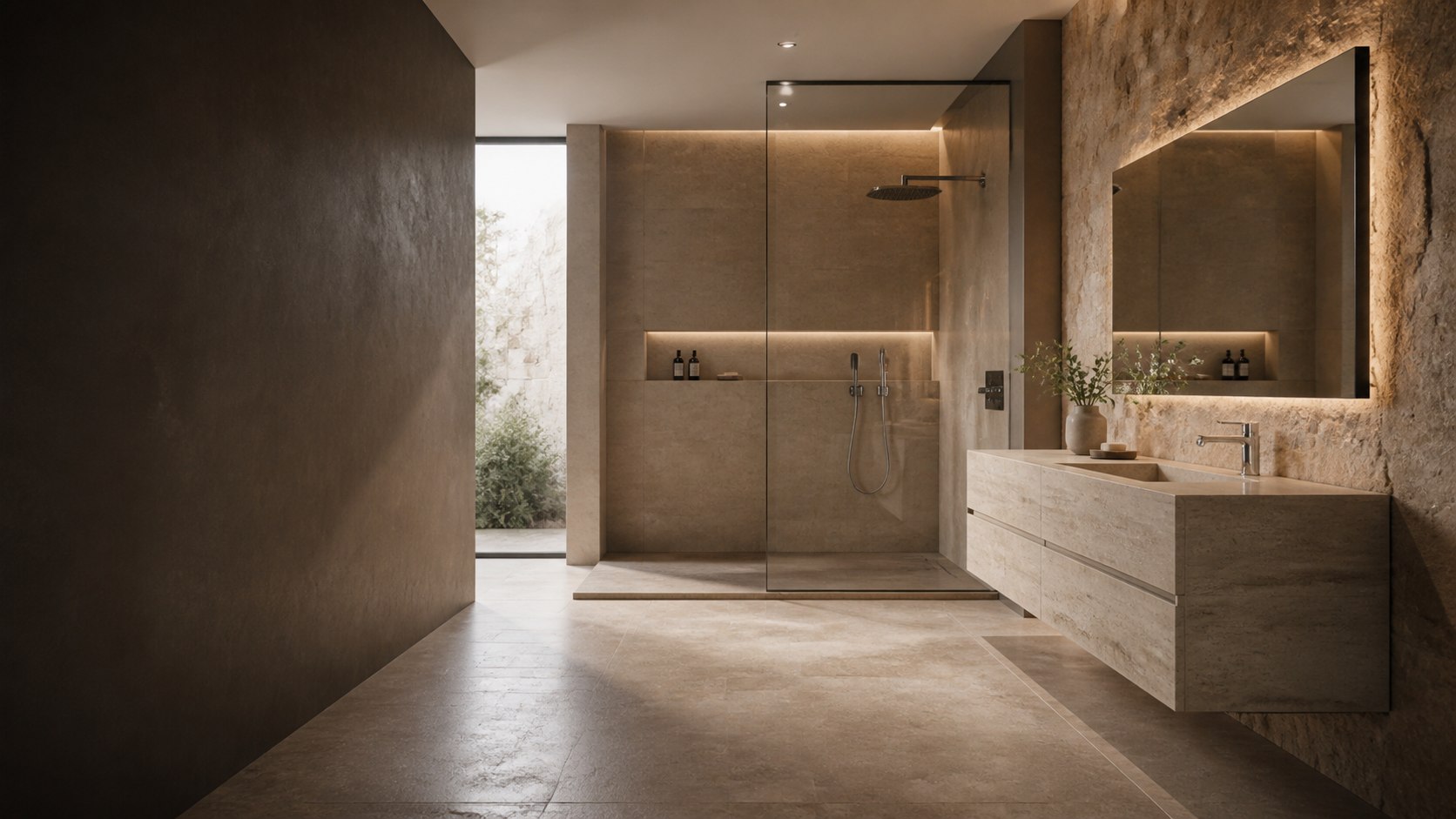 Contemporary bathroom featuring an Ovid Xylo faucet