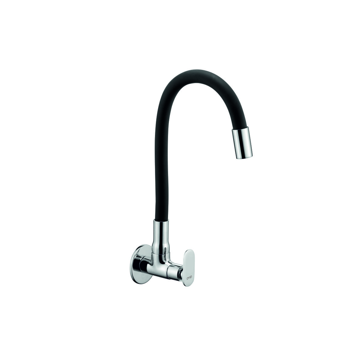 Sink Cock with Flexible Swivel Spout and Wall Flange